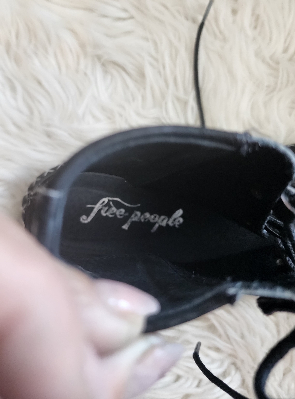 Free People Edgewater Lace Up Sandal size 6.5 MSRP: $168 Black Leather - Picture 9 of 15